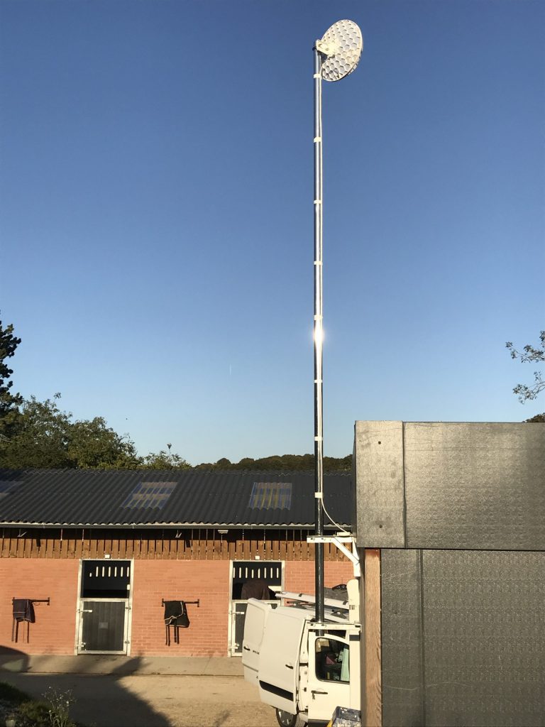 4G antenna installation in a horse yard, providing rural broadband connectivity to enhance communication and internet access in remote areas Wi-Fi Billericay Essex.