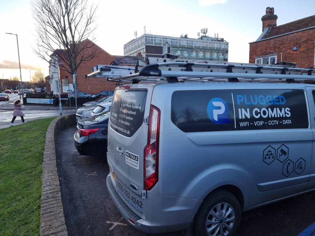 Service van operating at Tile House Surgery in Brentwood, ensuring efficient maintenance and support for healthcare facilities.